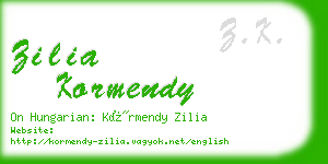 zilia kormendy business card